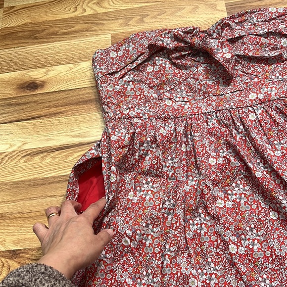 J. Crew Liberty Tie Front Strapless Dress size 12 - Picture 7 of 16